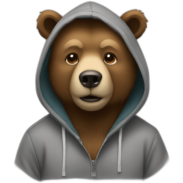 Bear wearing a hoodie emoji