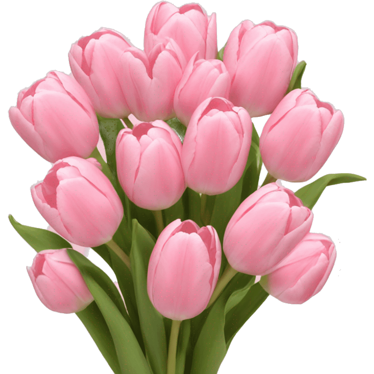 Baby pink tulips bouquet emoji