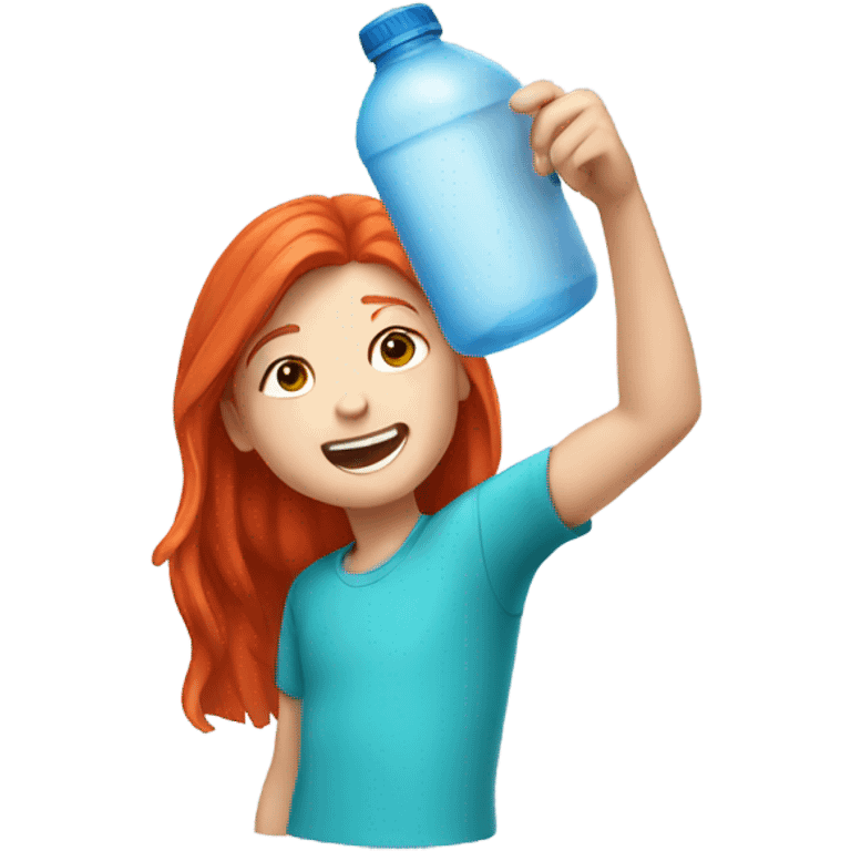 Red head kid flipping water bottle emoji