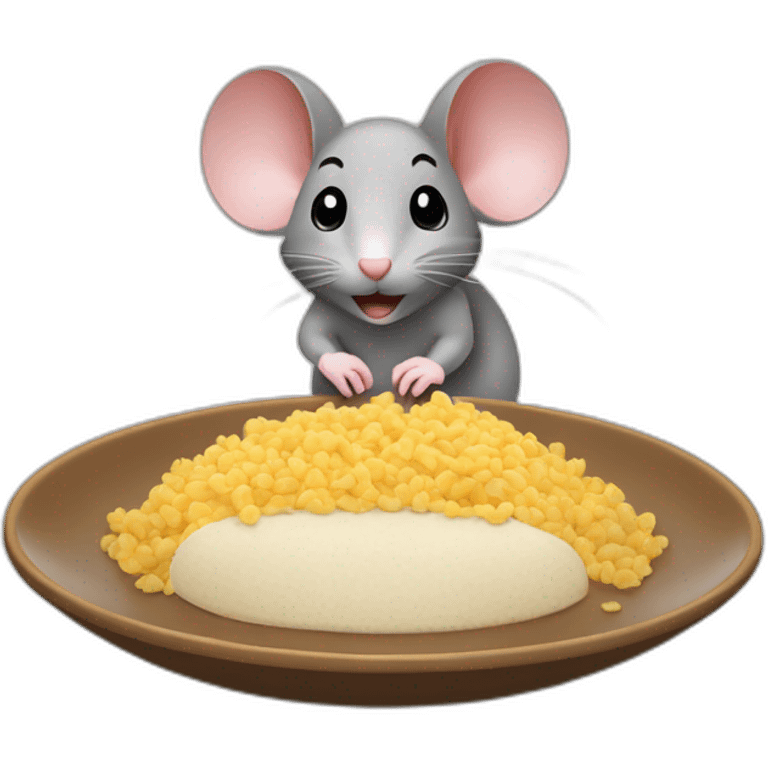 cute mouse look to plate food emoji