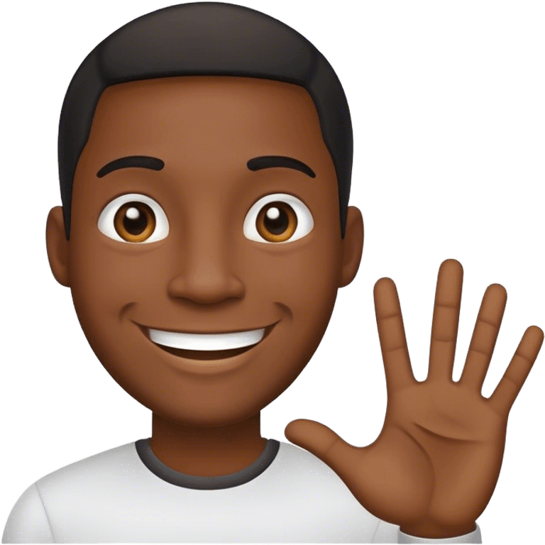 Black guy saying hello emoji