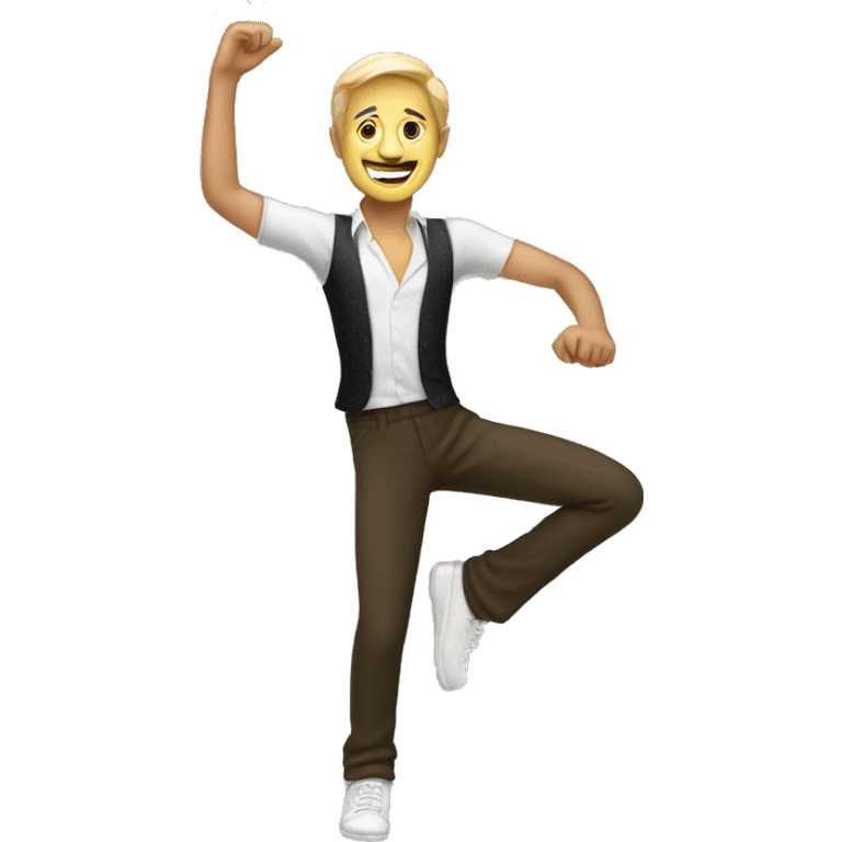 Dance white man emoji