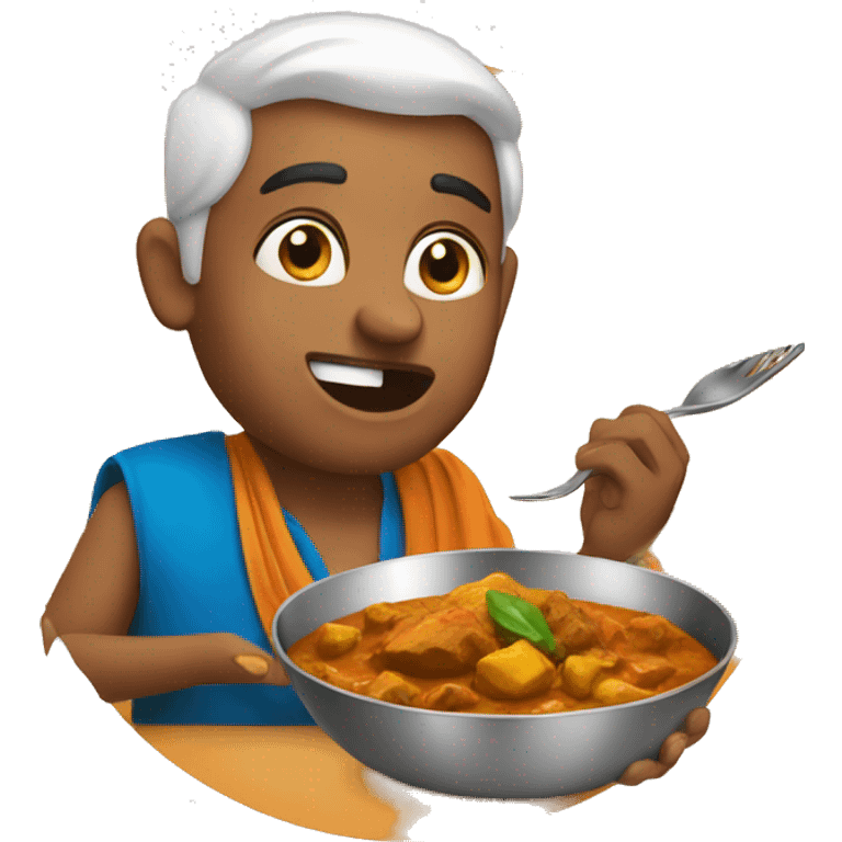 Indian eating curry emoji