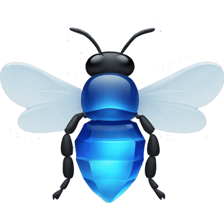 blue minimal crystal bee emoji