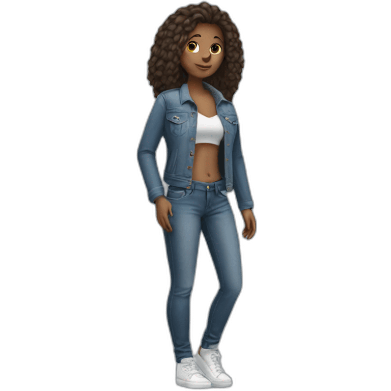 A girl with tight jeans emoji