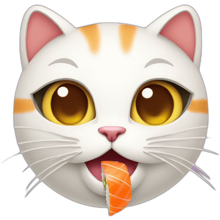 the cat eats sushi emoji