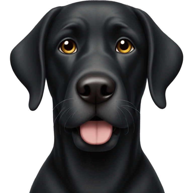 realistic black lab with a scruffy grey beard and eyebrows emoji