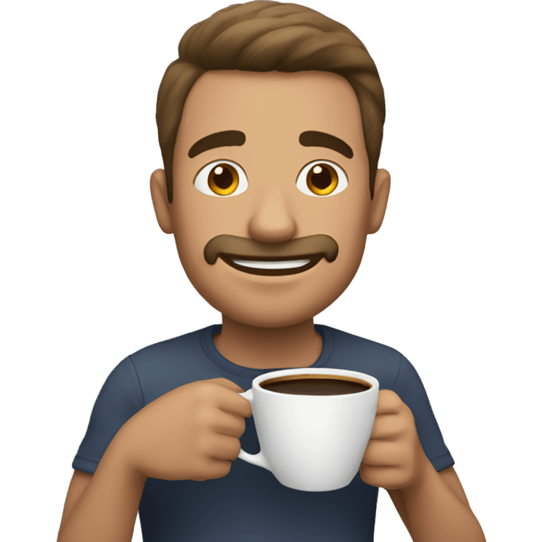 a guy drinking coffee emoji