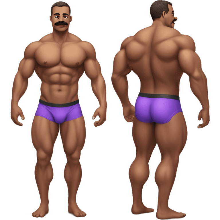 gay bodybuilder with mustache in jockstrap realistic emoji