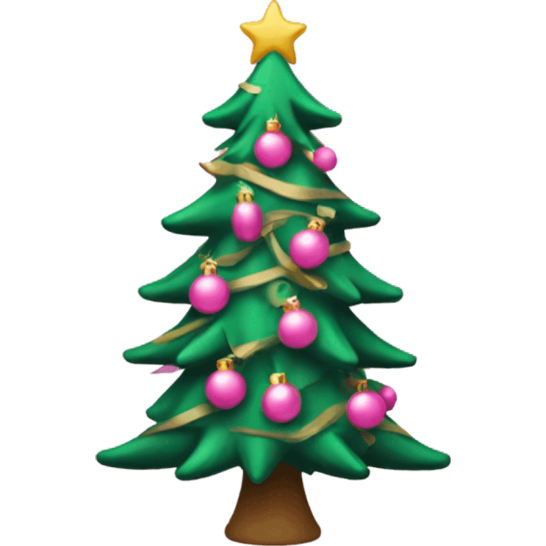 Christmas tree with pink toys emoji