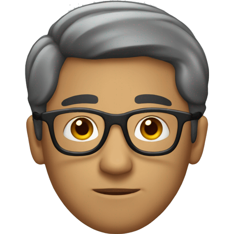 hispanic man with glasses and but chin emoji