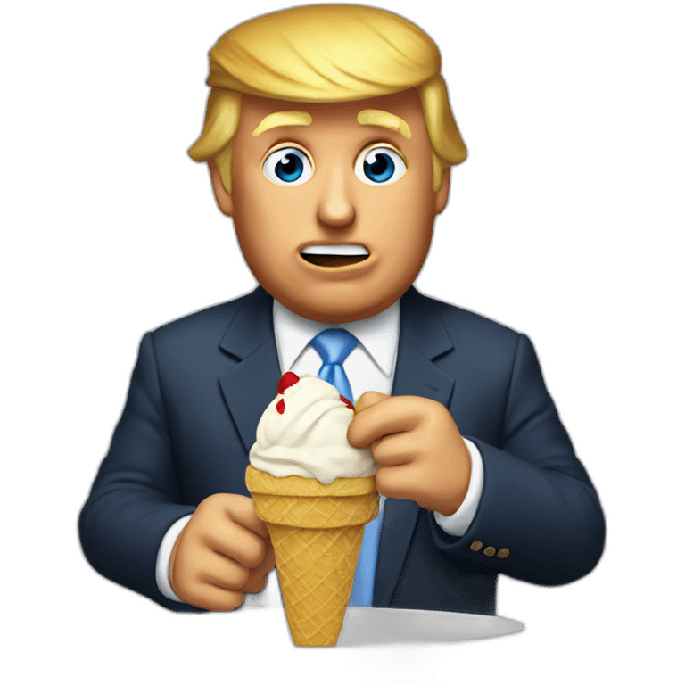 donald trump eating ice cream emoji