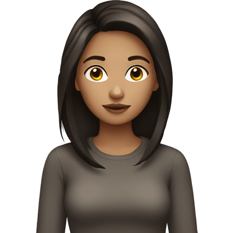 dark brown hair girl  emoji