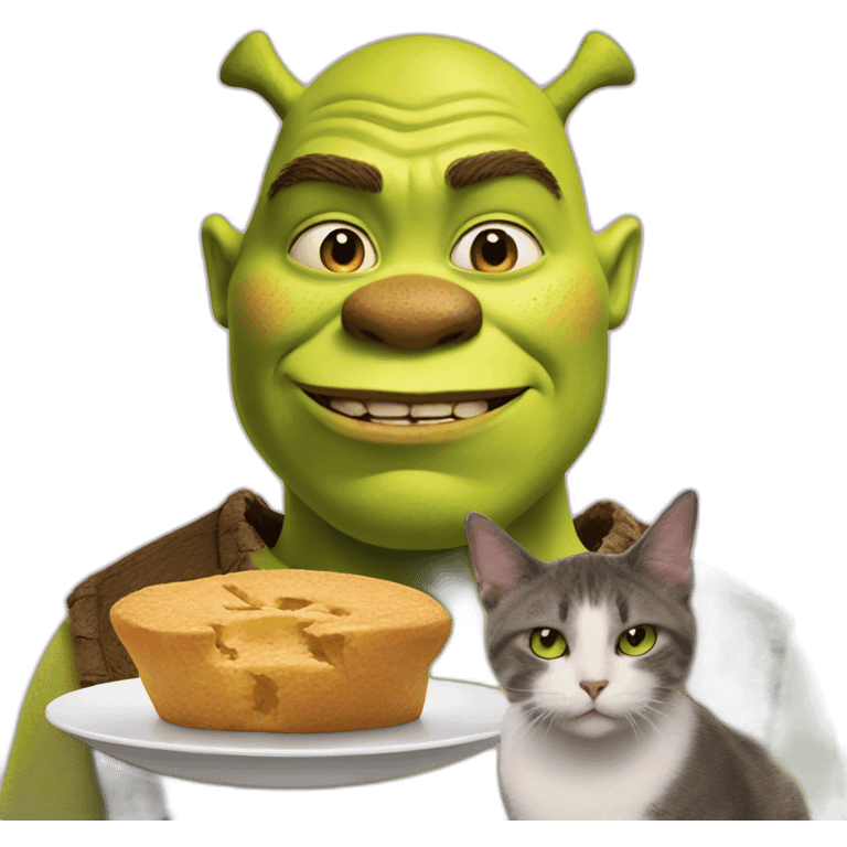 shrek eating a cat emoji