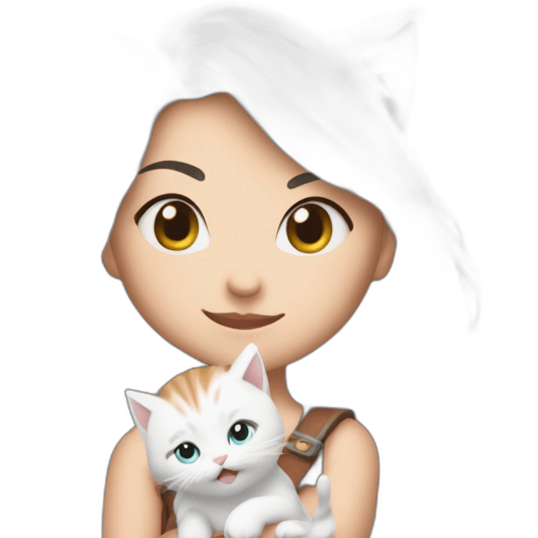 Katarina posing lega and kitten emoji