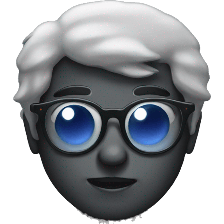 Dark moon with glasses on head emoji