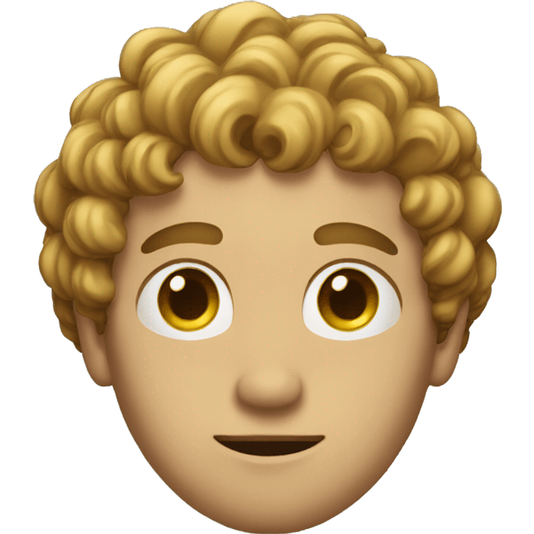 A man with very small eyes, tall, short curls emoji