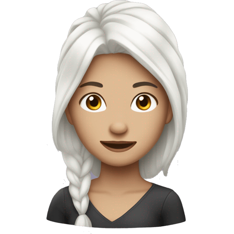 girl with white hair and beatifull face emoji