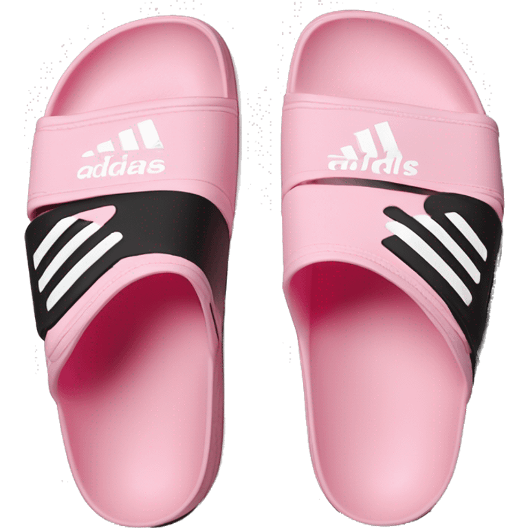 adidas adilettes sandals comfort pink cloud and black emoji