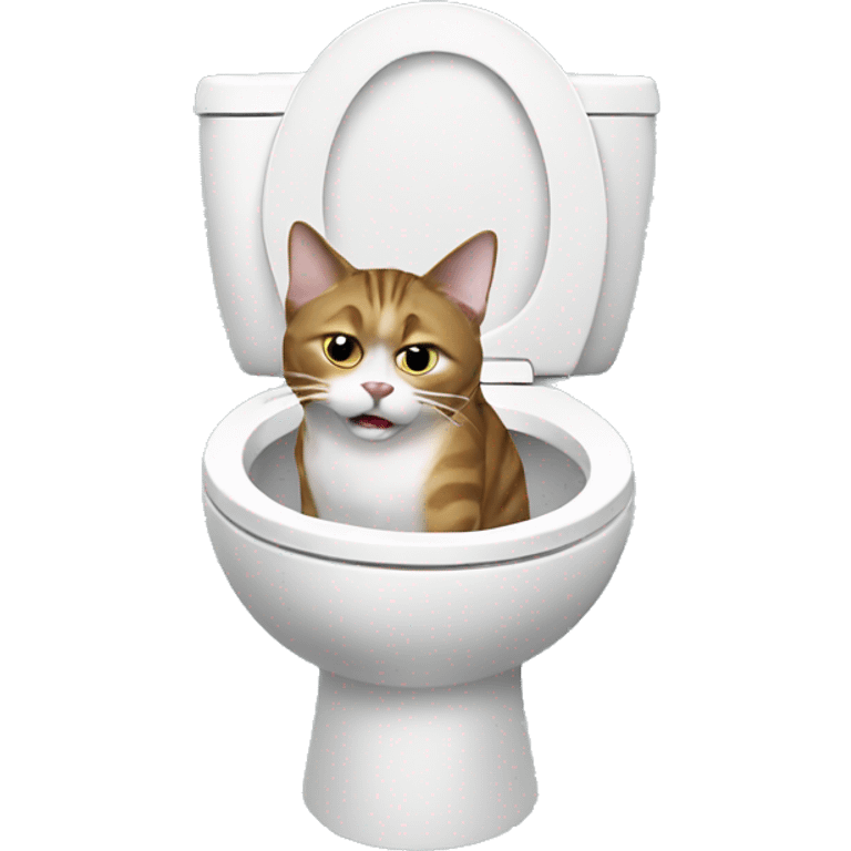 Cat throwing up in toilet emoji