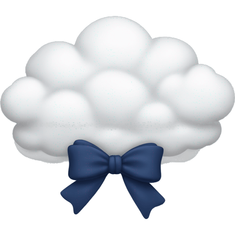 White cloud with a navy blue bow  emoji