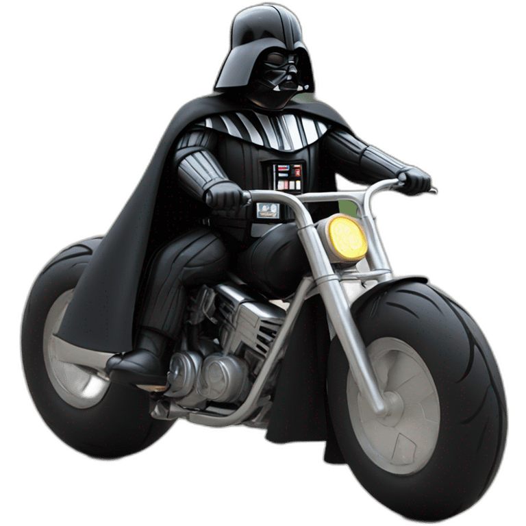 Fat Darth Vader on a bike emoji