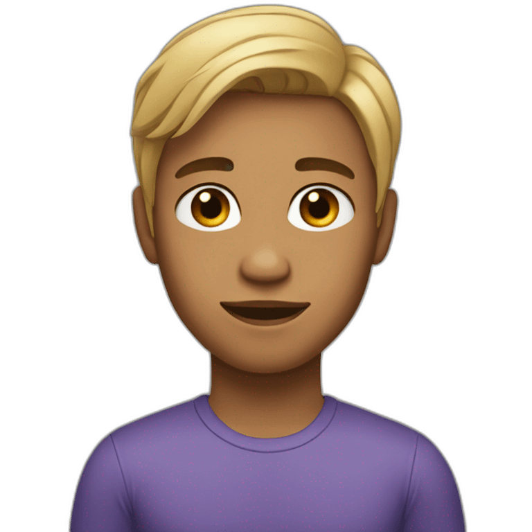 A young adult with tan skin, and a partly black and partly blond hair. emoji