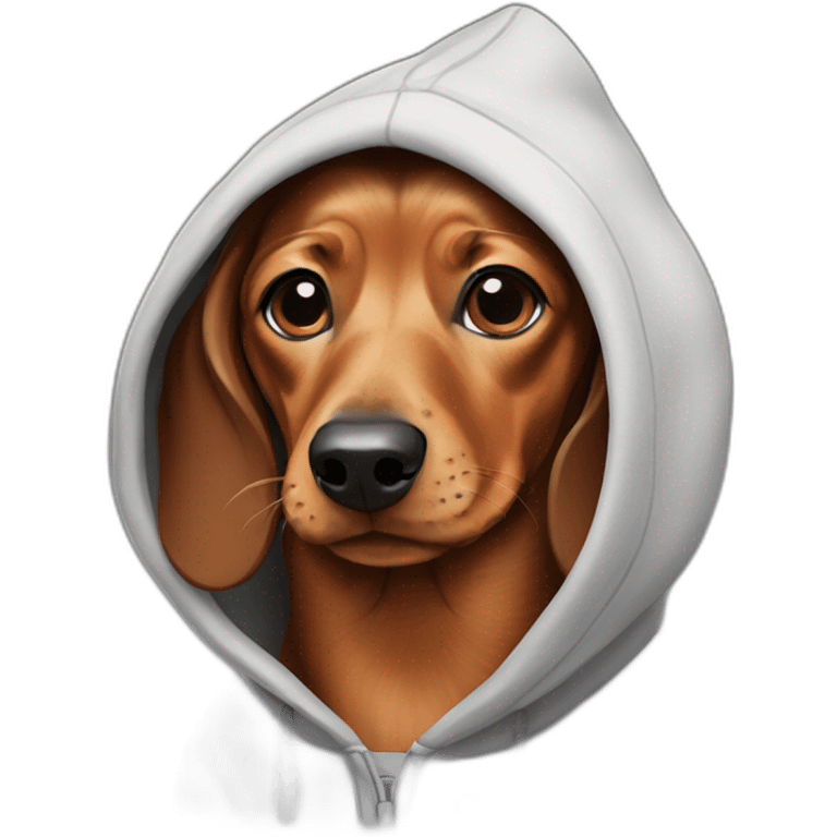 Dachshund wearing hoodie emoji