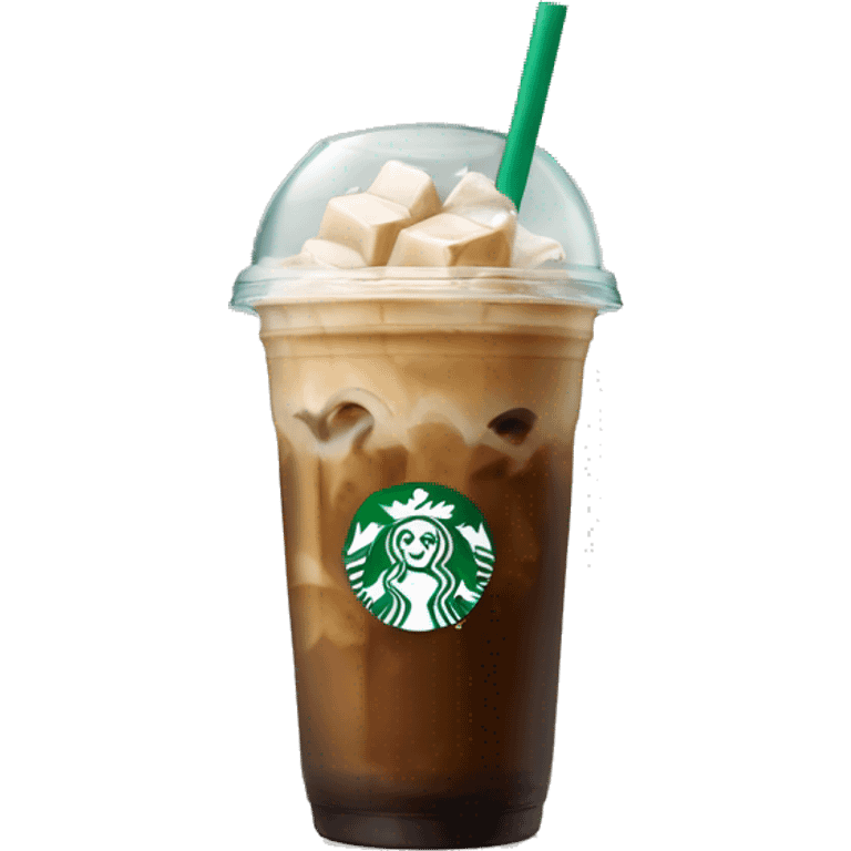 Starbuck ice coffee with ice cubes emoji