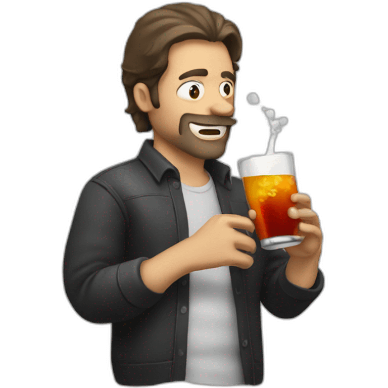 man drinking jagger bomb emoji