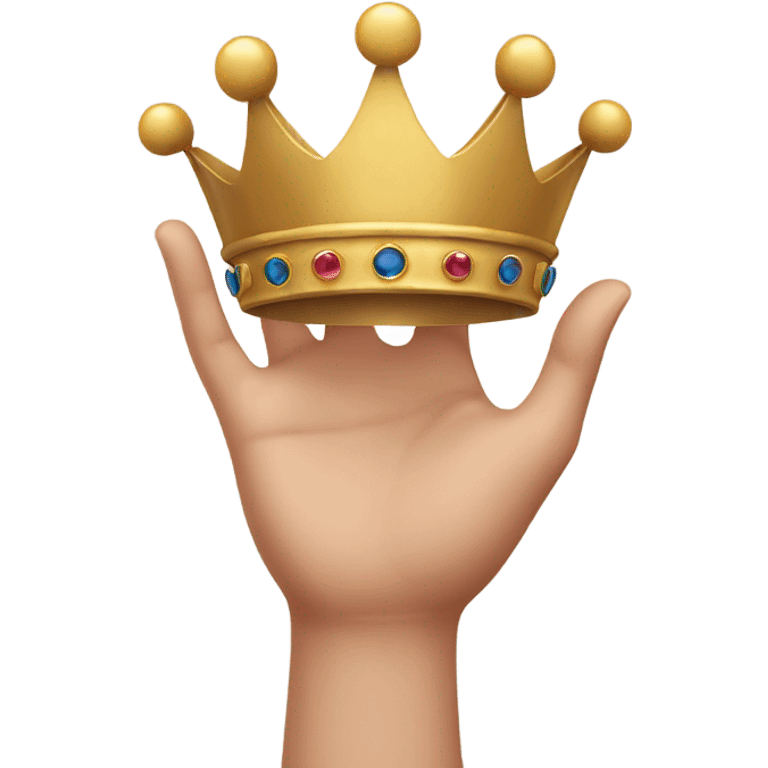 hands putting the crown on emoji