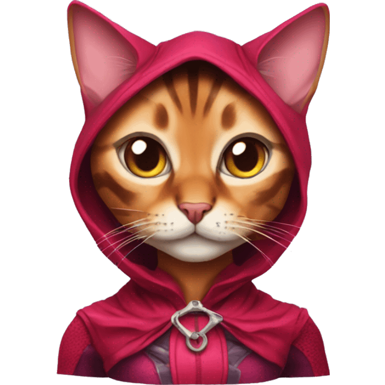 Bengal cat dressed like the scarlet witch emoji