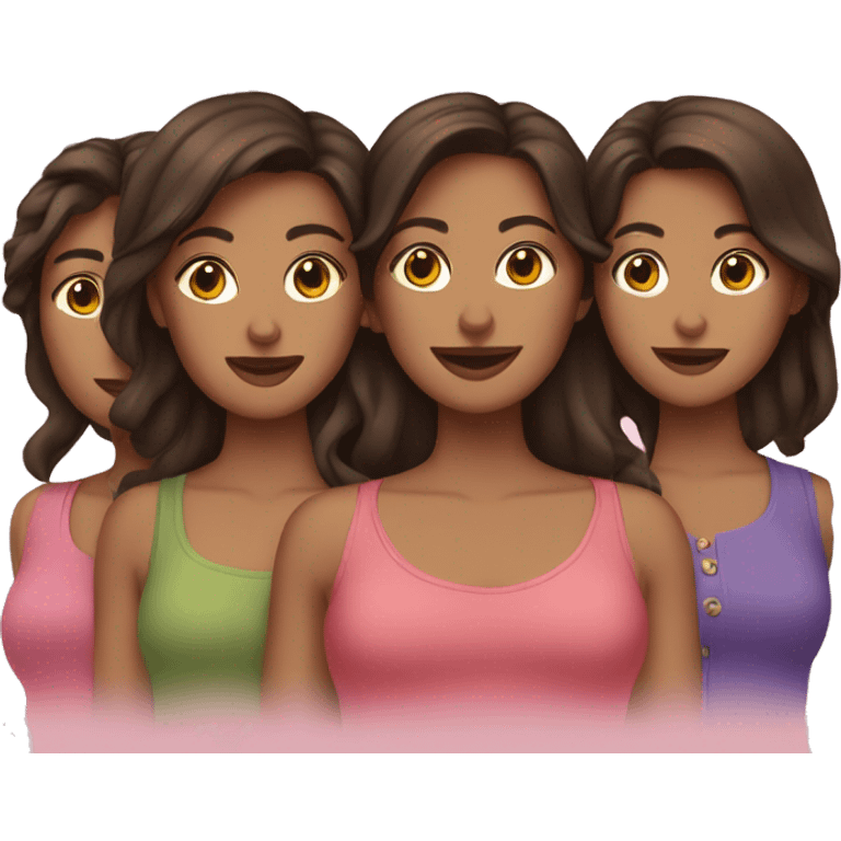 four brunette sisters emoji