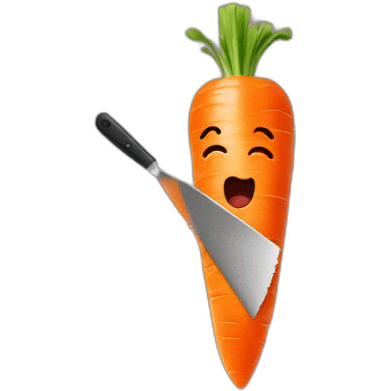 a crying carrot getting cut emoji