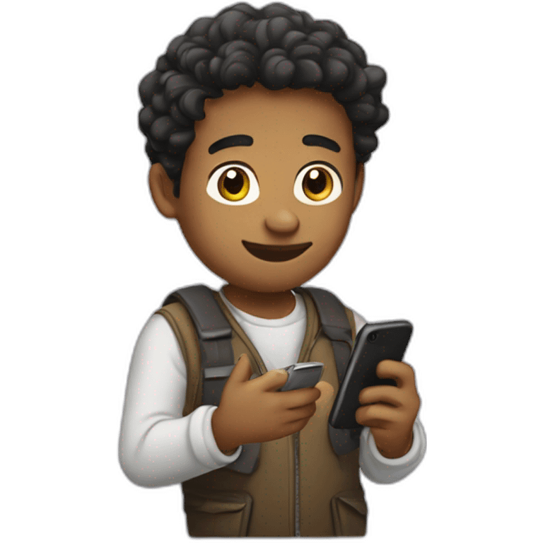 cunning young man with a phone in his hands emoji