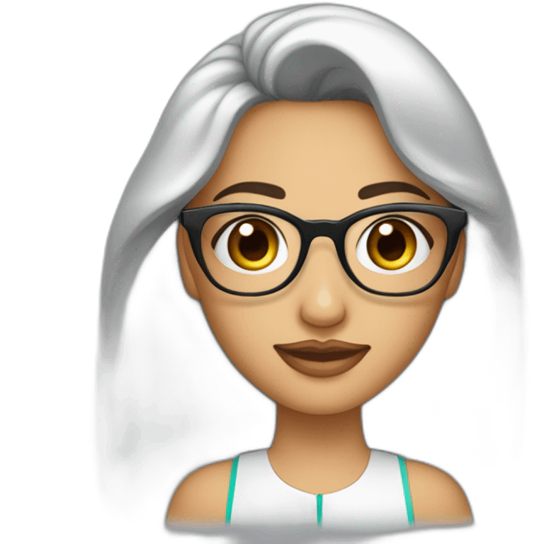 une ado marocaine voilée avec des lunettes et un grain de beauté au dessus du sourcil gauche emoji