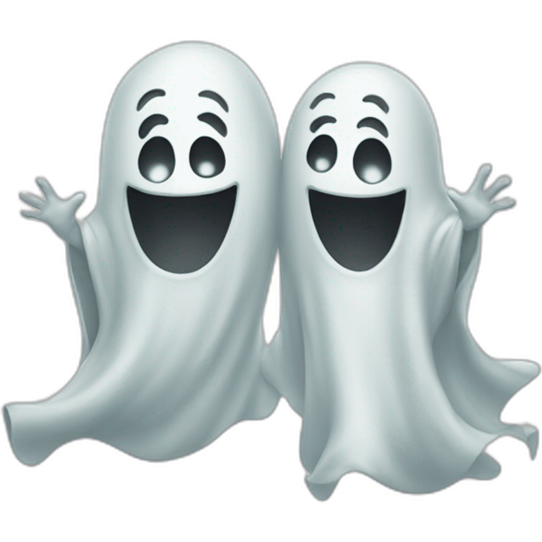 Two happy ghost emoji