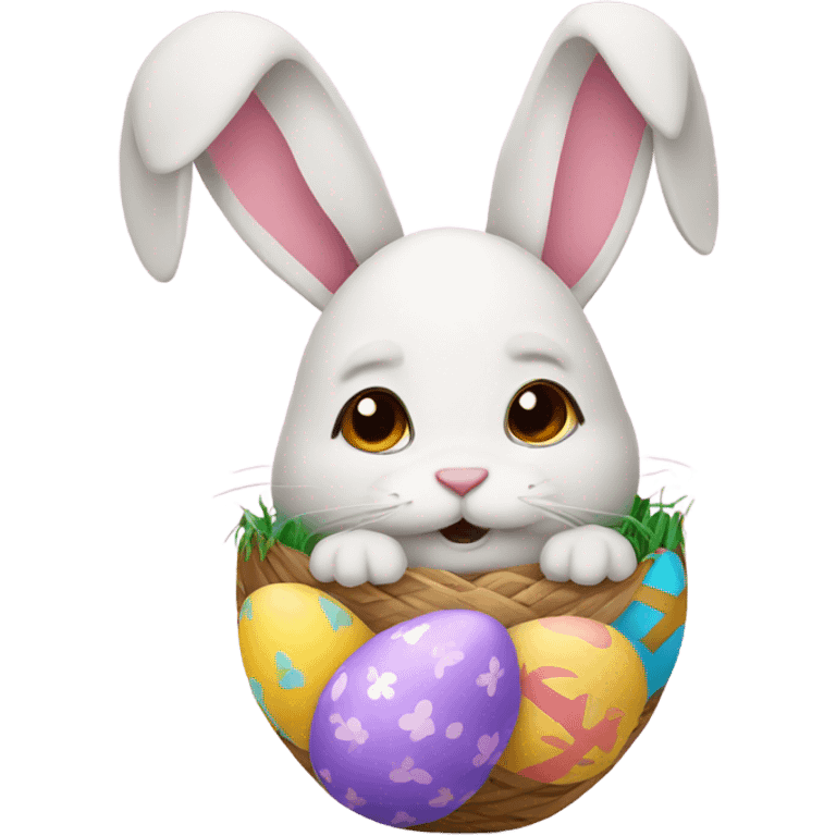 easter egg with a bunny all in Easter theme emoji