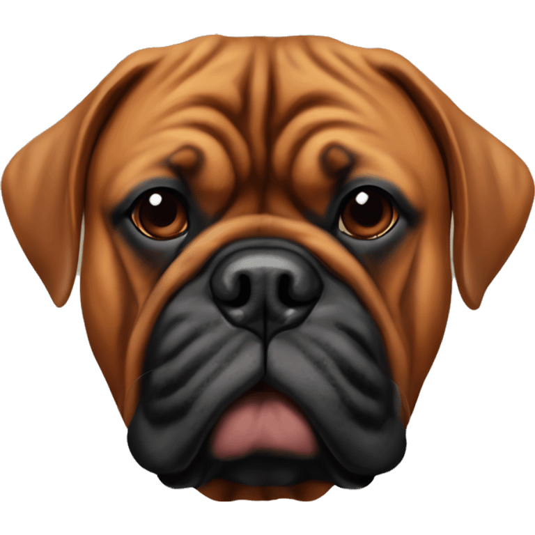 Dogue de Bordeaux with black mask emoji