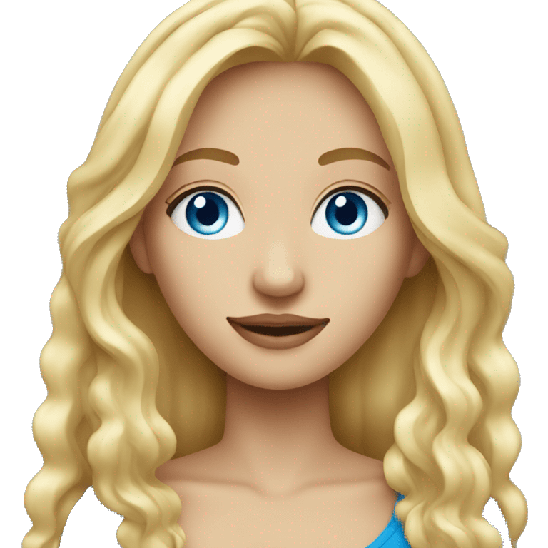 blonde with blue eyes and long hair graphic designer emoji