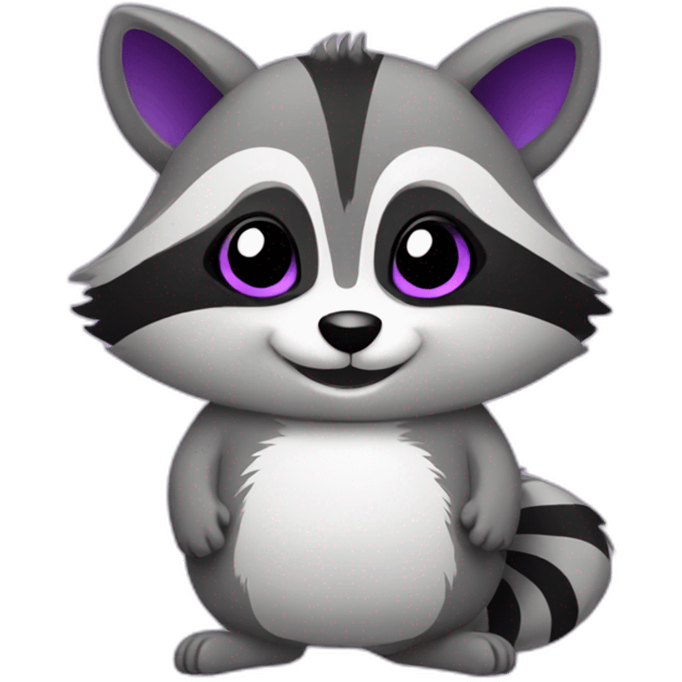 Purple raccoon says good morning emoji