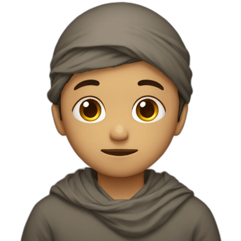 Brokenheart islamic boy wearing Kanzu with sad face emoji