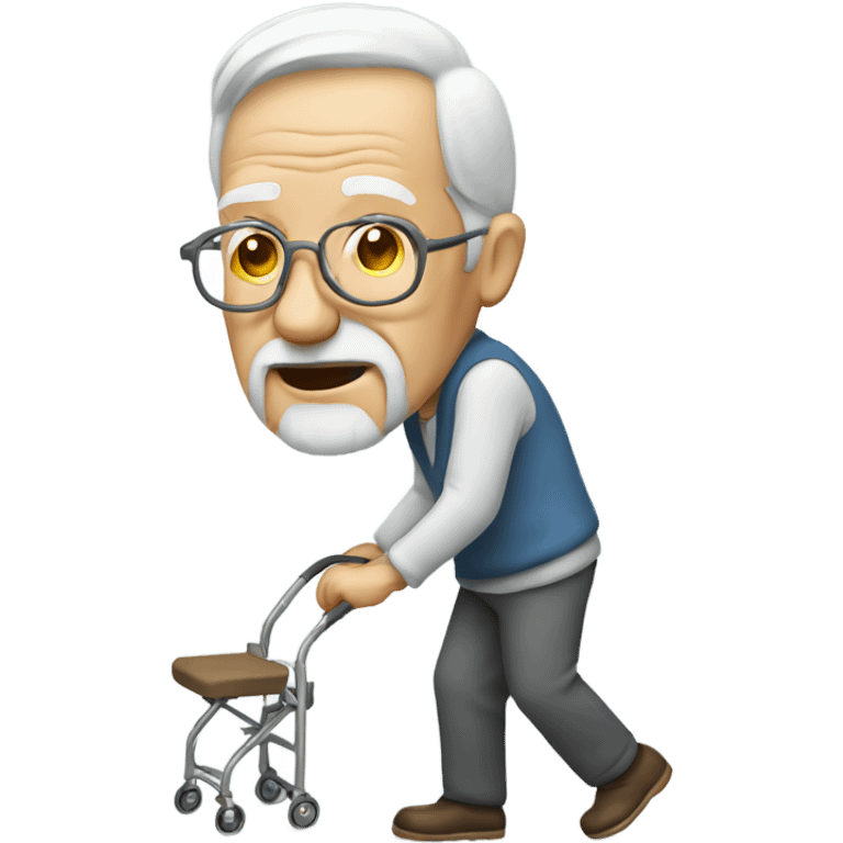 old man with walking frame emoji