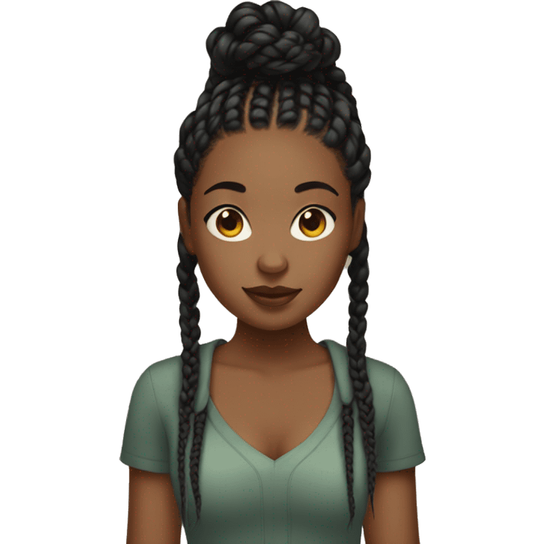 Black girl with box braids emoji