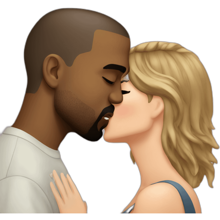 Kanye West kissing Taylor Swift emoji