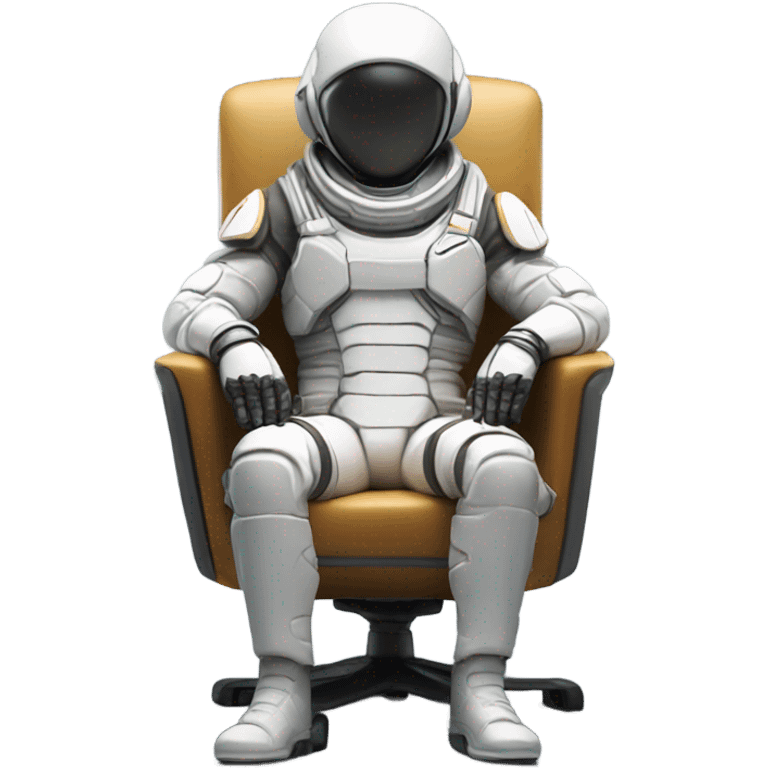 soldier in spacesuit sitting on chair emoji