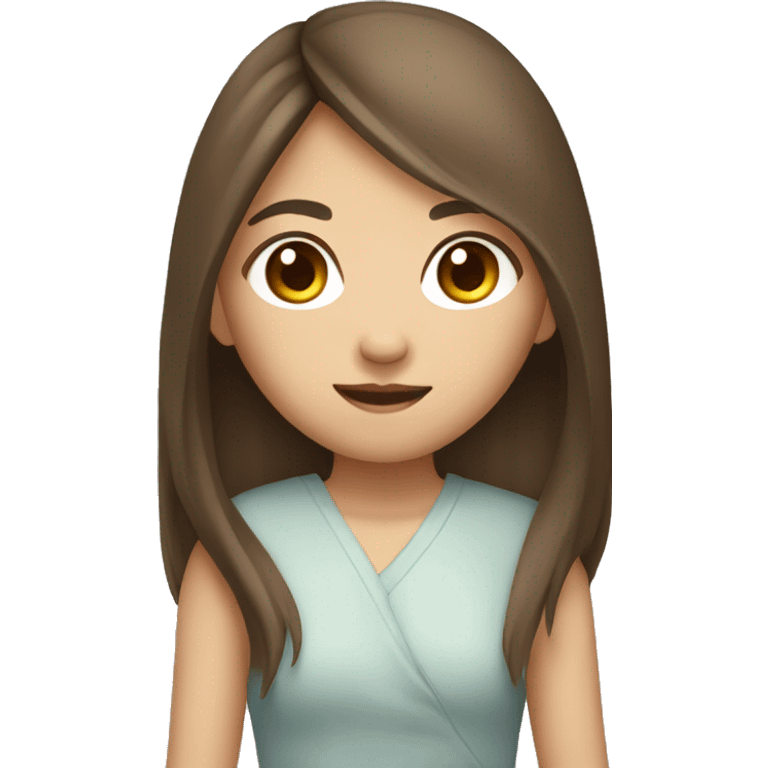 wasian girl with long brown hair emoji