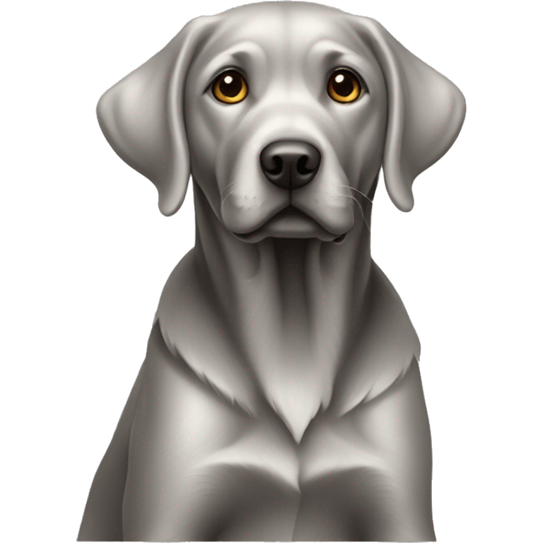 Silver Labrador sitting  emoji