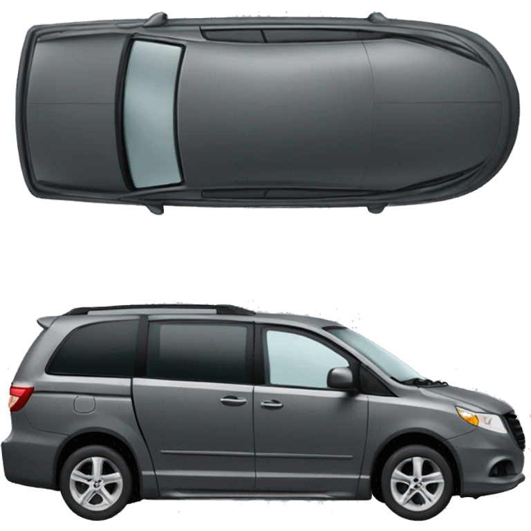 Dark grey minivan emoji