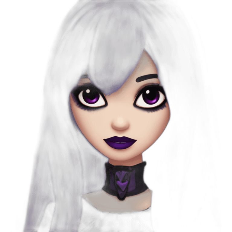 Elissabat-monsterhigh-with-bangs-long-hair-dark-plumpurple-and-black-vampire-goth-makeup-pinkeyes-romanticgothcloses- emoji